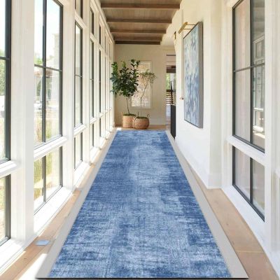 Blue Grey Carpet Runner Rugs Non Slip Washable Long Hallway Carpet 60250cm Floor Mat Hall Runner Narrow Rugs for Kitchen Stairs Corridor Entrance (Size : 3.3 ft 4.9 ft)