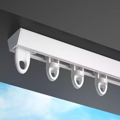 YLLFFLL Bedroom Ceiling Curtain Track, 4 8 12 16 20 24 28 32 Ft Extra Long Room Divider Curtain Rod, Curtain Single Tracks for Shower Curtain/Background/Closets (Color : White, Size : 7.5ft/2.2m)