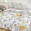 Onekaccu Spring Wildflower Quilt Twin Bedding Set, Lightweight Summer Quilt with Pillow Shams 3 Pieces Watercolor Garden Herb Botanical Microfiber Soft Quilt Set Bedspread Coverlet for All Seasons view 2