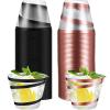 Gejoy 100 Pcs 9 oz Rimmed Swirl Plastic Cup, Rose Gold, Black view 1