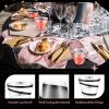 Gejoy 100 Pcs 9 oz Rimmed Swirl Plastic Cup, Rose Gold, Black view 3