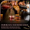 Gejoy 100 Pcs 9 oz Rimmed Swirl Plastic Cup, Rose Gold, Black view 4