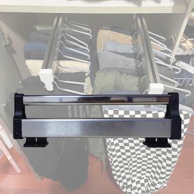 JEDAL Closet Clothes Hanger Rail Retractable Wardrobe Clothing Rail Pull-Out Closet Rod 292mm 342mm 492mm 542mm Closet Organizer Rack for Pants and Coat (Size : 492mm)