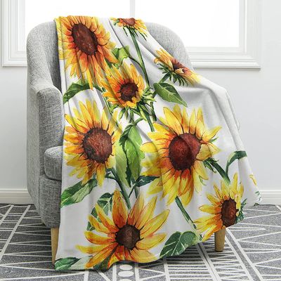 XQKXHZ Sunflower Gift Blanket 5060in, Lightweight Flannel Throw Blanket Winter Warming Blankets for Adults and Kids Decorative Blankets Super Soft Cozy Funny Blanket,51"x59"/130x150cm