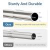 AmazerBath 72x72 Inches Washable Cloth Black Shower Curtain Sets with 12 Shower Curtain Hooks 31-75 Inches Nickel Shower Curtain Rod No Drill Easy Segmented Installation view 4