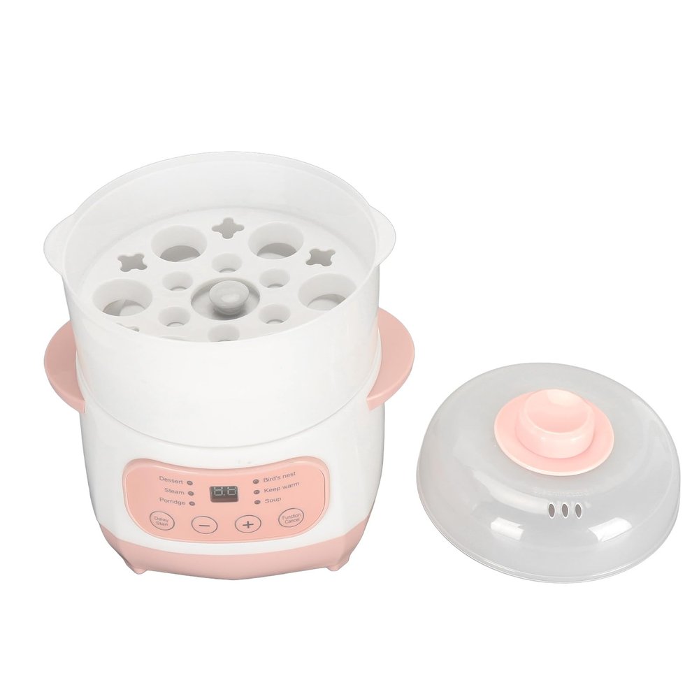 1L Electric Stew Pot, Prevent Dry Burning, Time Appointment with 24H Reservation, Ceramic Soup Pot for Home Kitchen (01)