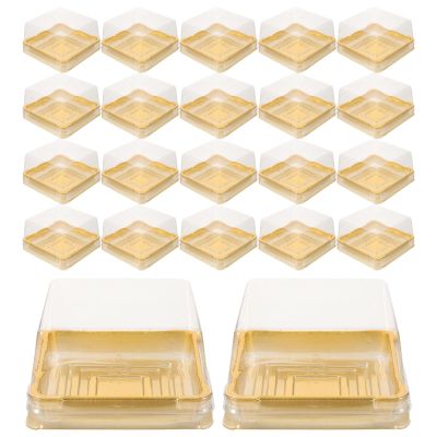 Hemoton 50pcs Compact Moon Cake Packaging Boxes Mini Cupcake Container Cake Dome Box Perfect for Baking Event