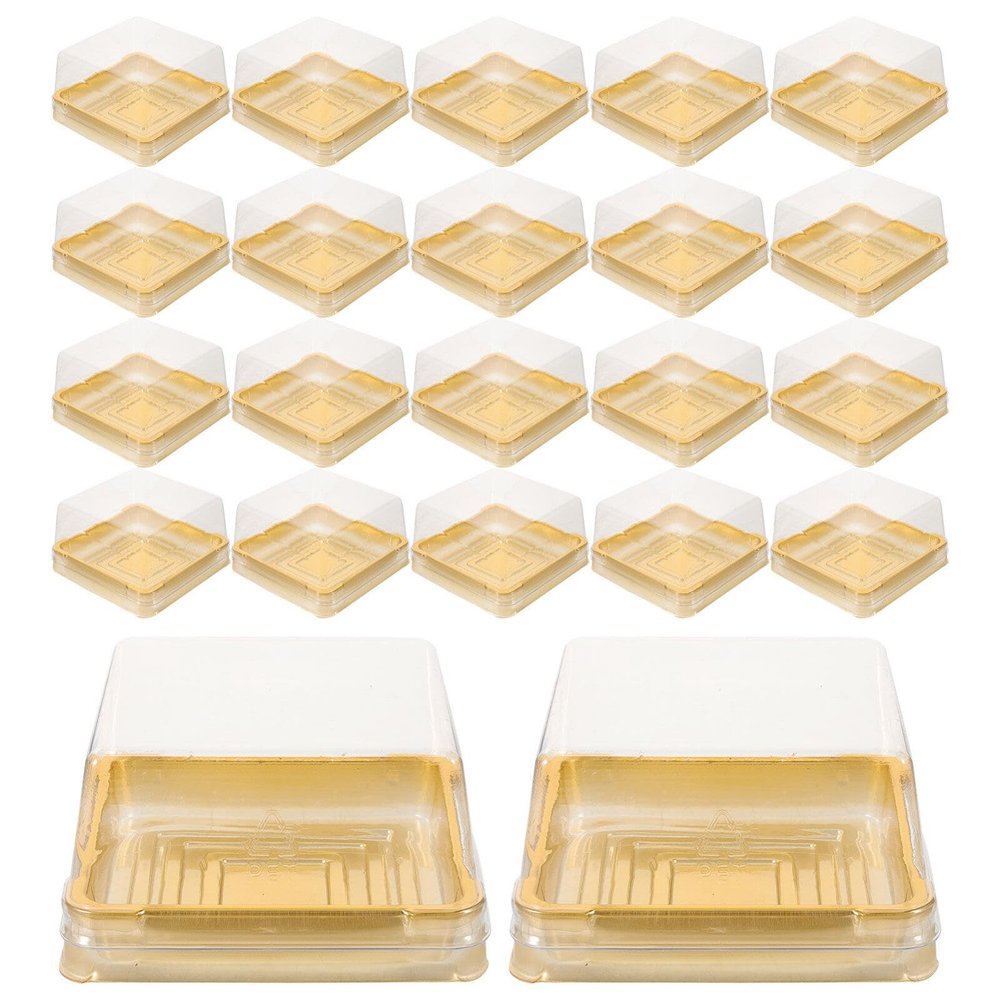 Hemoton 50pcs Compact Moon Cake Packaging Boxes Mini Cupcake Container Cake Dome Box Perfect for Baking Event