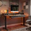 BANTI Height Adjustable Electric Standing Desk with 4 Drawers, 48 x 24 Inch Table with Storage Shelf, Sit Stand Desk, Rustic Brown Top view 2