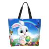 ROSIHODE Cute Funny Easter Bunny Eggs Tote Bag Casual Reusable Shoulder Shopping Grocery Bags for Women Men view 2