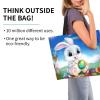 ROSIHODE Cute Funny Easter Bunny Eggs Tote Bag Casual Reusable Shoulder Shopping Grocery Bags for Women Men view 3