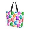 ROSIHODE Cute Funny Easter Bunny Eggs Tote Bag Casual Reusable Shoulder Shopping Grocery Bags for Women Men view 1