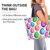 ROSIHODE Cute Funny Easter Bunny Eggs Tote Bag Casual Reusable Shoulder Shopping Grocery Bags for Women Men view 2