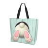 ROSIHODE Cute Funny Easter Bunny Eggs Tote Bag Casual Reusable Shoulder Shopping Grocery Bags for Women Men view 1