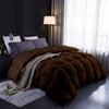JS BEDDING Warm 400 GSM Fill Power Chocolate Goose Down 3 Pieces Quilted Pinch Pleated Comforter Set (1 Comforter + 2 Pillow Cases) 600 Series Egyptian Cotton Duvet Insert Oversized Queen view 3