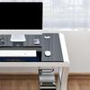 KWOKING Glass Office Desk Computer Desk with Metal Legs Without Chairs Computer Desktop Table Bedroom Tempered Glass E-sports Table Study Desk Table White Table Top White Base 55.1"L x 23.6"W x 29.5"H view 2