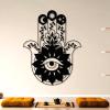 Hamsa Metal Wall Decor, Evil Eye Metal Wall Decor, Hamsa Hand Wall Decor, Evil Eye Wall Art, Metal Hand Wall Art, Blessed Wall Decor, Meditation Wall Decor, Metal Wall Art, Wall Hanging (24"x18" | 60x46.5 cm, Black 1) view 2