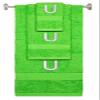 BY LORA Custom Embroidered Terry Cotton Ring Spun Bath Towel, Hand Towel and Washcloth Set - Lime Green Towel Set, Silver Block Initial U view 1