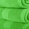BY LORA Custom Embroidered Terry Cotton Ring Spun Bath Towel, Hand Towel and Washcloth Set - Lime Green Towel Set, Gold Block Initial G view 2