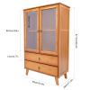 HOLMZCED Freestanding Storage Organizer with 2 Drawers, Retro Bamboo Kitchen Sideboard with Large Storage Capacity Brown Bamboo Cupboard for Living Room Kitchen Hallway view 2