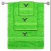 BY LORA Custom Embroidered Terry Cotton Ring Spun Bath Towel, Hand Towel and Washcloth Set - Lime Green Towel Set, Black Block Initial X view 1