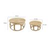 Benjara 32-40" Coffee Table Set of 2- Round Tops- Handwoven Rattan- Brown view 3
