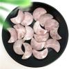 ERNZI 2pcs Natural Pink Quartz Crystal Moon Shaped Ornaments Polished Gemstone Minerals Specimen Home Office Decoration Household view 3
