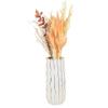 (D) Tall White Footed Vase Decorative Centerpiece, with Gold Wavy Design (Large 6" x 15.7") view 2