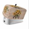4 Slice Toaster Cover Dustproof Kitchen Small Appliance Cover Spring Sunflower Checkered Plaid Brown Dust Cover Polyester Bread Machine Cover Protector with Loop for Standard 4 Slice Toasters view 1