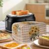 4 Slice Toaster Cover Dustproof Kitchen Small Appliance Cover Spring Sunflower Checkered Plaid Brown Dust Cover Polyester Bread Machine Cover Protector with Loop for Standard 4 Slice Toasters view 4