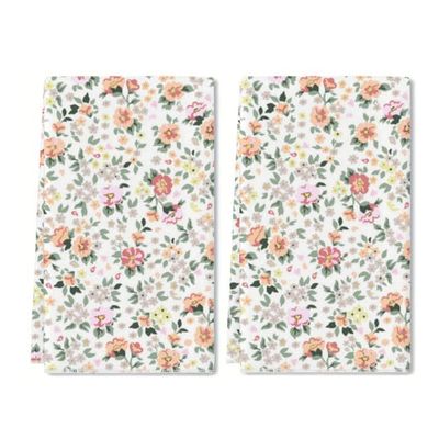 LERJIMUX 2 Pcs Floral Kitchen Towels Beautiful Pink Flowers Print Dish Towels for Kitchen Ultra Absorbent Flower Hand Towels Decorative Set for Spring Bathroom Housewarming Gift, 24 x 16 Inch