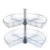 28 Inch 2-Tier Organizer for Corner Base Kitchen Cabinets,270 Rotating Blind Corner Iron Kidney Shaped Cabinet Mounted view 1