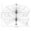 28 Inch 2-Tier Organizer for Corner Base Kitchen Cabinets,270 Rotating Blind Corner Iron Kidney Shaped Cabinet Mounted view 2