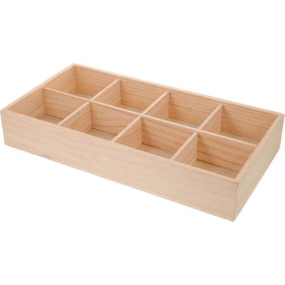 SEWACC Wooden Tea Bag Organizer 8-Grid Desktop Storage Box for Dry Fruit Snacks Office Desk Home Caf and Picnic Use 14.56 X 7.48 X 2.36 in