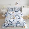 Erosebridal Cute Manatees Comforter Set Queen, Sailor Caps Bandanas Bedding for Kids, Creative Scandinavian Style Room Decor Kawaii Marine Life Coral Bedding Comforter Sets, Blue Grey Quilt view 1