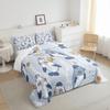 Erosebridal Cute Manatees Comforter Set Queen, Sailor Caps Bandanas Bedding for Kids, Creative Scandinavian Style Room Decor Kawaii Marine Life Coral Bedding Comforter Sets, Blue Grey Quilt view 4