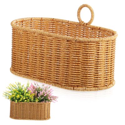 Alipis Wall Hanging Storage Basket Decorative Garden Basket Wicker Basket Hanging Indoor Hanging Basket Garden Hanging Basket Wall Basket Storage Serving Wicker Baskets Vegetable Plastic