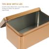 ABOOFAN 2pcs Tinplate Tea Box Lid Rectangular Storage Container for Household Sundries Decoration for Organizing Tea and Items view 3