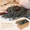 ABOOFAN 2pcs Tinplate Tea Box Lid Rectangular Storage Container for Household Sundries Decoration for Organizing Tea and Items view 4