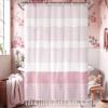 Awellife Boho Pink Shower Curtain for Bathroom Stripe Tassel Shower Curtain 72 X 72 Inches Farmhouse Cotton Girls Coral view 1