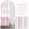 Awellife Boho Pink Shower Curtain for Bathroom Stripe Tassel Shower Curtain 72 X 72 Inches Farmhouse Cotton Girls Coral view 2