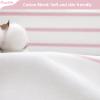 Awellife Boho Pink Shower Curtain for Bathroom Stripe Tassel Shower Curtain 72 X 72 Inches Farmhouse Cotton Girls Coral view 3
