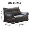 2-seat Bean Bag Chairs Top Faux Leather Bean Bag Sofa Cover No Filler Beanbag Couch Pouf Chaise Lounge Recliner Sac Frameless Furniture (Color : 2-seat-Brown, Size : Emtpty Cover) view 4