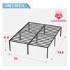 24/7 Shop at Home Sync 18 Inch Metal Full Bed Frame No Box Spring Needed, Heavy Duty Bedframe with Storage Space Underneath, Durable and Non-Slip Slats Platform, Easy Assembly, Black view 3