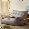 2-seat Bean Bag Chairs Top Faux Leather Bean Bag Sofa Cover No Filler Beanbag Couch Pouf Chaise Lounge Recliner Sac Frameless Furniture (Color : 2-seat-Khaki, Size : Emtpty Cover) view 1