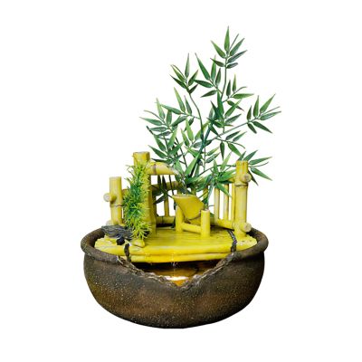 ZBJDX Tabletop Fountain Ornaments, Desktop Feature Decoration, Bamboo Tabletop Fountain with Pump, Create an Elegant and Tranquil Indoor Atmosphere