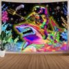 MDUKOIN Funny Astronaut Rides Shark Tapestry for Boys Bedroom,Sea Shark Tapestry,Ocean Tapestries Posters Wall Hanging for Room Decor 80X60in view 1