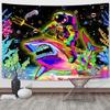 MDUKOIN Funny Astronaut Rides Shark Tapestry for Boys Bedroom,Sea Shark Tapestry,Ocean Tapestries Posters Wall Hanging for Room Decor 80X60in view 3