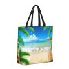 SSIMOO Starfish Beach Sea Palms Trendy Fashion Shopping Bags,Zippered Convenience Bag,Shopping Tote And Shoulder Bag view 2