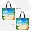 SSIMOO Starfish Beach Sea Palms Trendy Fashion Shopping Bags,Zippered Convenience Bag,Shopping Tote And Shoulder Bag view 3